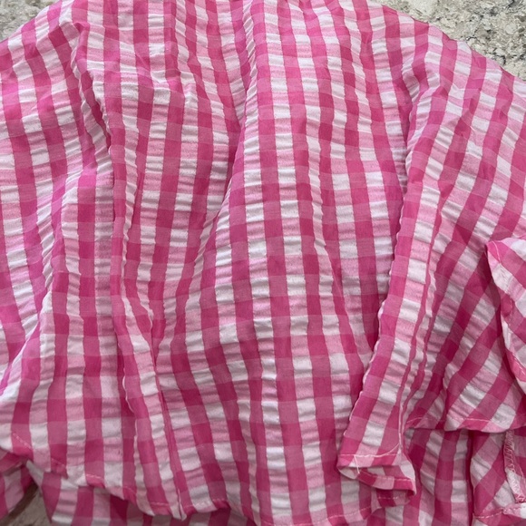 Shein Pink Gingham Romper - Picture 2 of 3